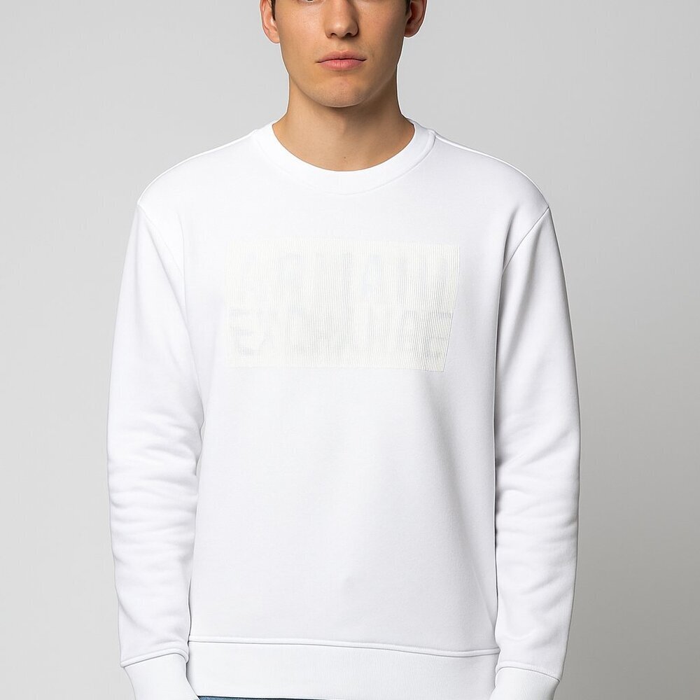 Armani Exchange A|X White Logo Crewneck Sweatshirt XS